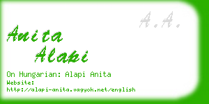 anita alapi business card